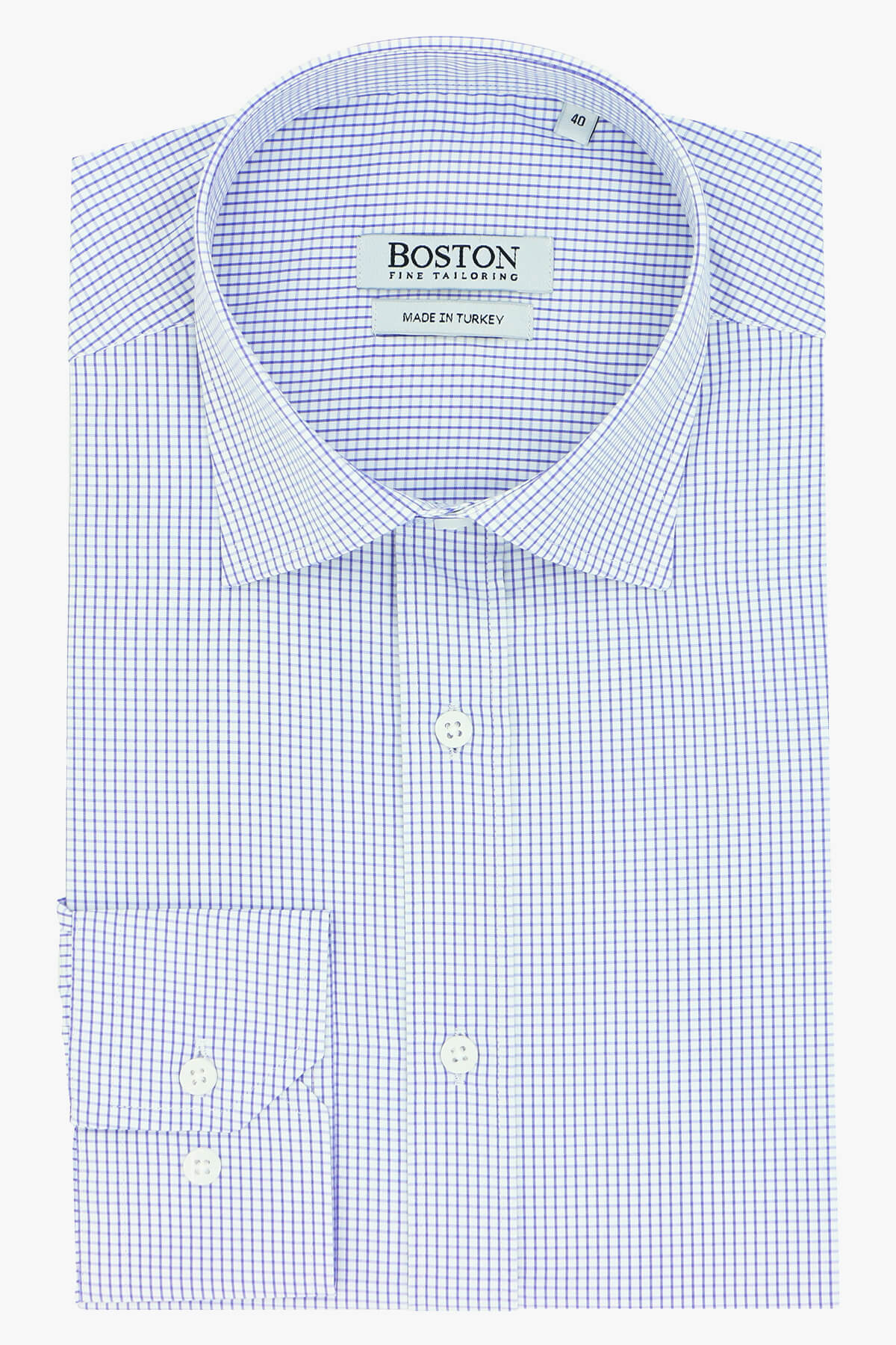 dress shirts boston Boston Pinpoint White Dress Shirt Non-Iron, Wrinkle-Resistant & Breathable Contemporary (Slim) / 17.5 / Long (34-35)