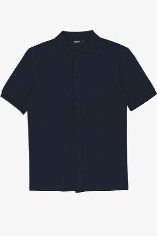DANIEL HECHTER | Sheen Knitted Shirt - Peter Shearer Menswear - [variant_option1] - [variant_option2] - [variant_option3]