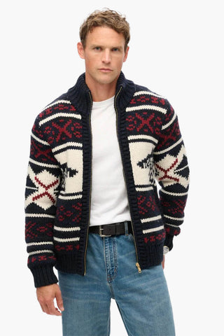 Superdry | Chunky Patterned Zip Thru Knit