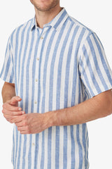 Blazer | Sebby Linen Blend Stripe S/S Casual Shirt