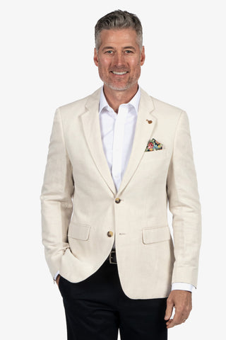 Brooksfield | Linen Blend Blazer - Peter Shearer Menswear - [variant_option1] - [variant_option2] - [variant_option3]