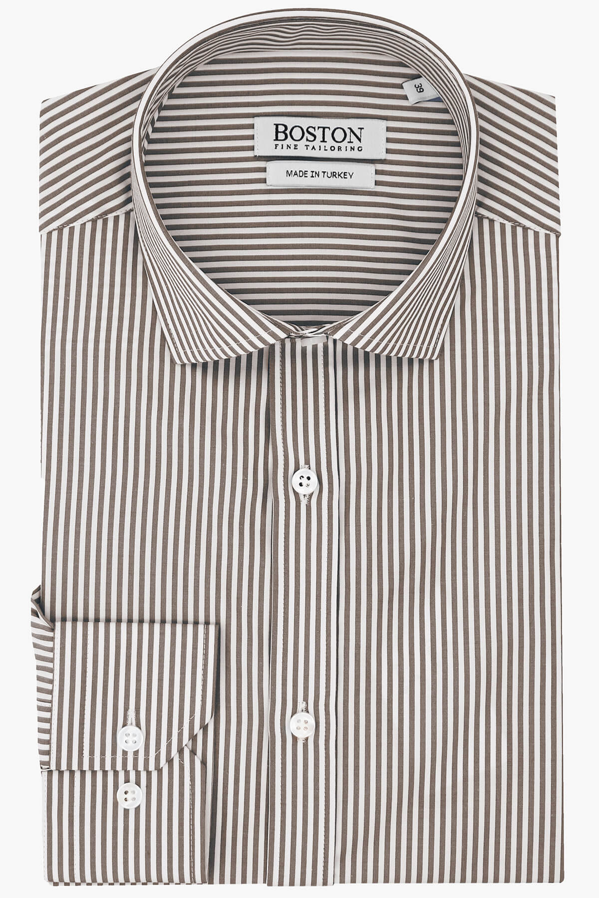 dress shirts boston Boston Pinpoint White Dress Shirt Non-Iron, Wrinkle-Resistant & Breathable Contemporary (Slim) / 17.5 / Long (34-35)