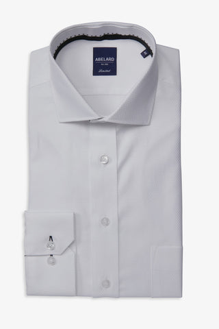 Abelard | The Ultimate White Dobby Business Shirt Classic Fit - Peter Shearer Menswear - [variant_option1] - [variant_option2] - [variant_option3]