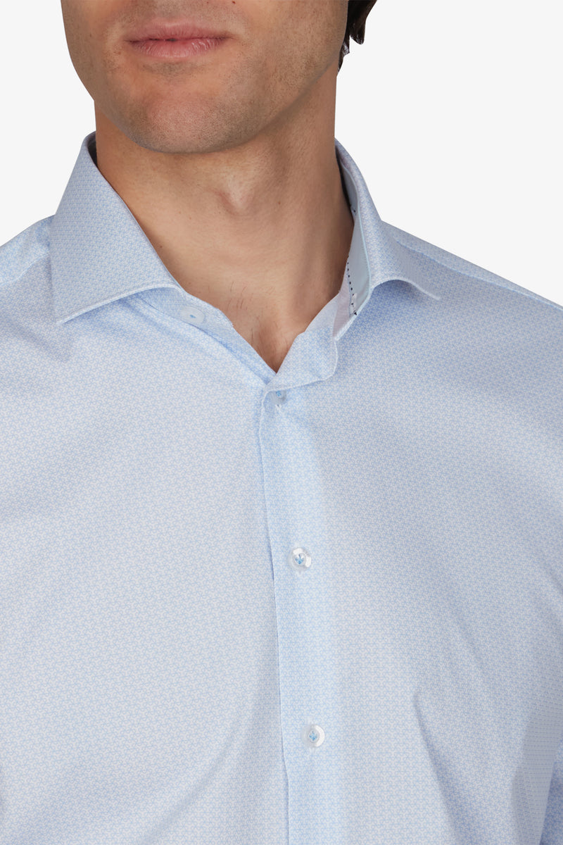 Abelard | Triangle Maze Print Business Shirt Slim - Peter Shearer Menswear - [variant_option1] - [variant_option2] - [variant_option3]