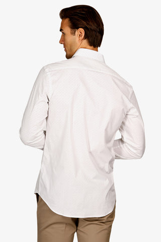 Brooksfield | Dash Print Business Shirt Regular Fit - Peter Shearer Menswear - [variant_option1] - [variant_option2] - [variant_option3]