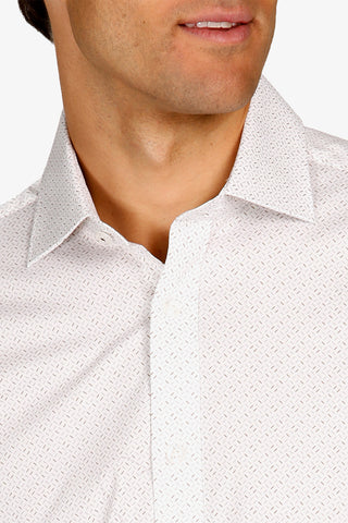 Brooksfield | Dash Print Business Shirt Regular Fit - Peter Shearer Menswear - [variant_option1] - [variant_option2] - [variant_option3]