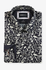 Brooksfield | Floral Print Dress Shirt Slim Fit - Peter Shearer Menswear - [variant_option1] - [variant_option2] - [variant_option3]