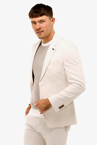 Brooksfield | Sleek Linen Blend Blazer - Peter Shearer Menswear - [variant_option1] - [variant_option2] - [variant_option3]