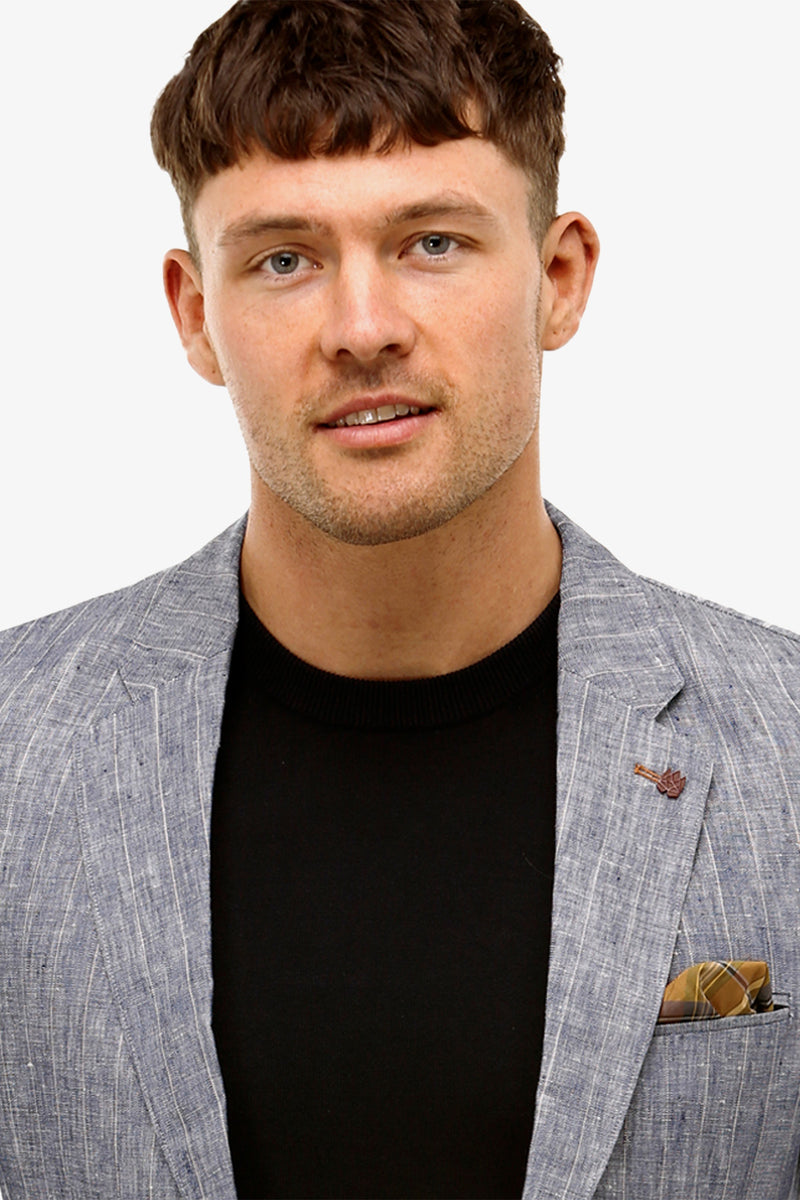 Brooksfield | Subtle Stripe Linen Blazer - Peter Shearer Menswear - [variant_option1] - [variant_option2] - [variant_option3]