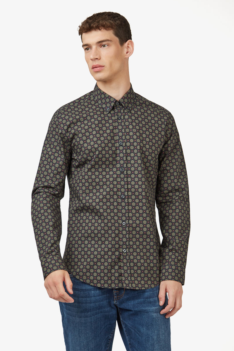 Ben Sherman | Foulard Print Shirt - Peter Shearer Menswear - [variant_option1] - [variant_option2] - [variant_option3]