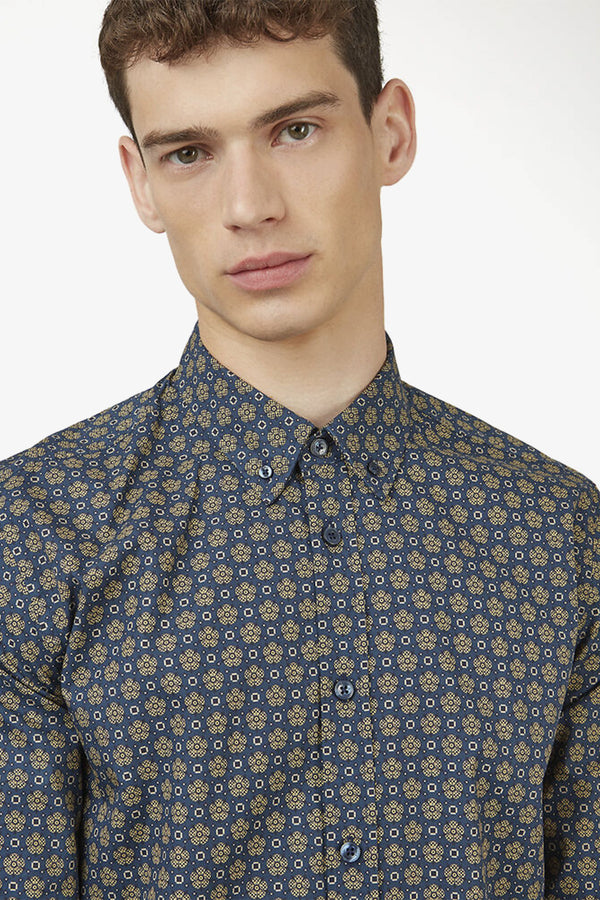 Ben Sherman | Foulard Print Casual Shirt - Peter Shearer Menswear - [variant_option1] - [variant_option2] - [variant_option3]