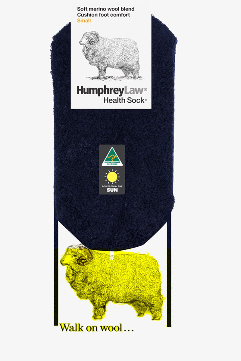 Humphrey Law | 70% Fine Merino Wool Cushion Sole Health Socks Navy NO 