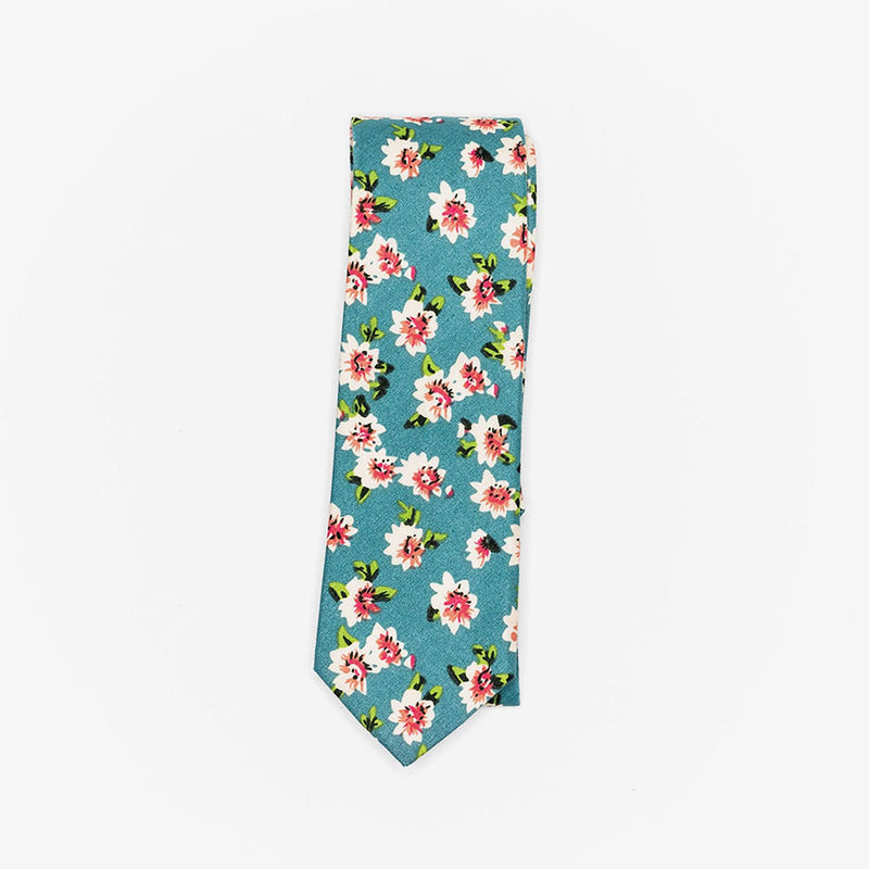 Sunny Apparel | Cedar Park Floral Cotton Tie Aqua ALL 